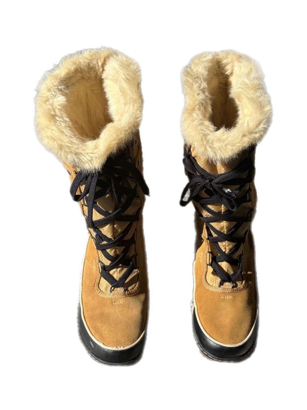 Sorel Tofino Tan Suede Waterproof Faux Fur Lace-Up Winter Snow Boots